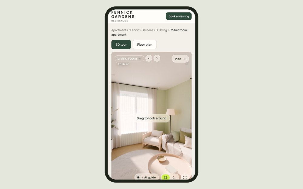 The tour on a phone