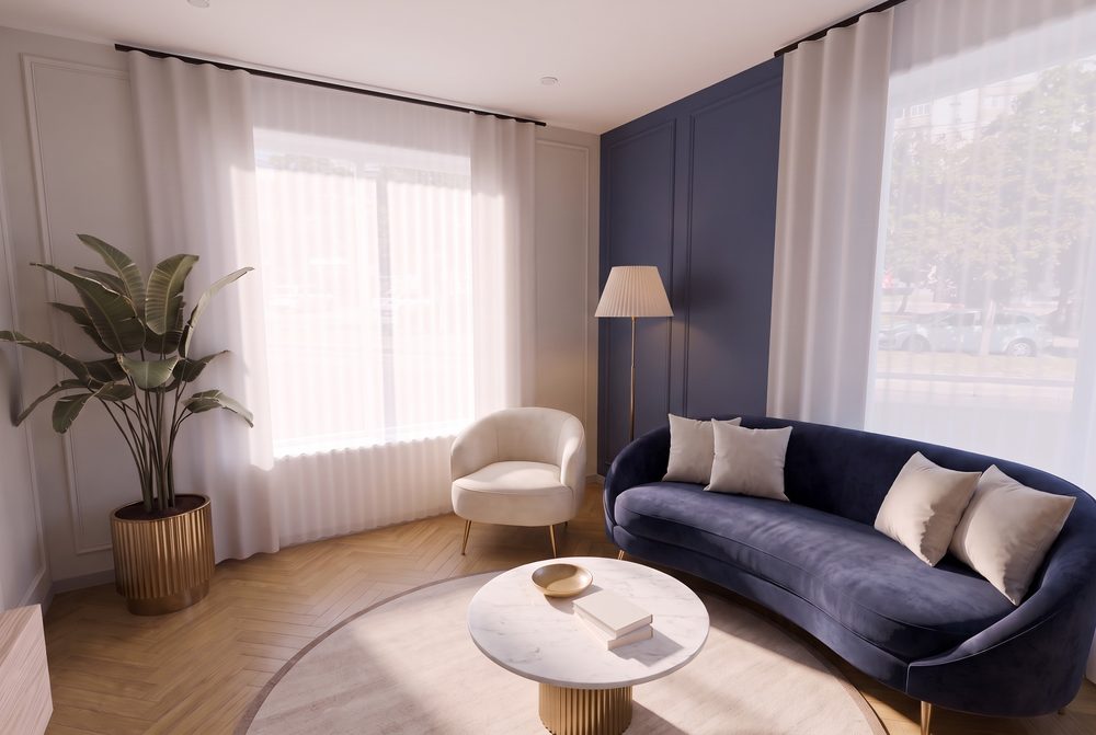 The same living room in modern classic